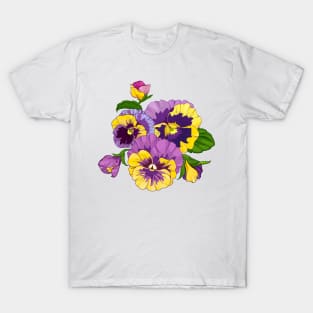 purple pansy flowers T-Shirt